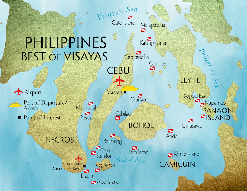 Map of Best of Visayas Dive Sites